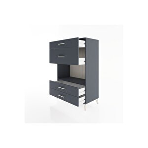 Hyperion Dolap Tek Raflı 4 Çekmeceli 88x44x134 Antrasit-antrasit