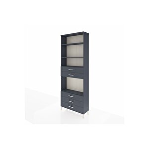 Arges Dolap 4 Raflı 5 Çekmeceli 88x30x243 Antrasit-antrasit