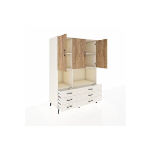 Kronos Dolap 6 Raflı 6 Çekmeceli 3 Kapaklı 132x59x195 Aytaşı-çam/aytaşı