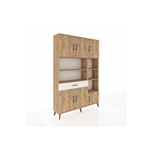 Arges Dolap 10 Raflı Tek Çekmeceli 6 Kapaklı 132x30x195 Çam-çam/aytaşı