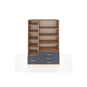 Hyperion Dolap 9 Raflı 4 Çekmeceli  132x44x195 Çam-çam/antrasit