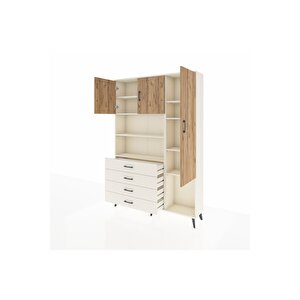 Arges Dolap 8 Raflı 4 Çekmeceli 3 Kapaklı 132x30x195 Aytaşı-çam/aytaşı