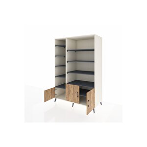 Kronos Dolap 10 Raflı 3 Kapaklı 132x59x195 Aytaşı-çam/antrasit