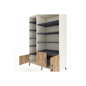 Kronos Dolap 10 Raflı 3 Kapaklı 132x59x195 Aytaşı-çam/antrasit