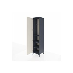 Hyperion Dolap 3 Raflı Tek Kapaklı Tek Askılı 44x44x195 Antrasit-aytaşı