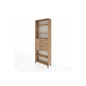 Arges Dolap 4 Raflı 3 Çekmeceli 88x30x243 Çam-çam