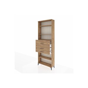 Arges Dolap 4 Raflı 3 Çekmeceli 88x30x243 Çam-çam