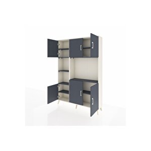 Arges Gardrop 9 Raflı 6 Kapaklı 132x30x195 Aytaşı-antrasit