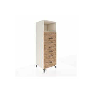Kronos Dolap Tek Raflı 7 Çekmeceli 60x59x182 Aytaşı-çam