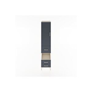 Hyperion Dolap 4 Raflı 3 Çekmeceli Tek Kapaklı 44x44x221 Aytaşı-antrasit