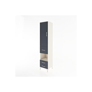 Hyperion Dolap 4 Raflı 3 Çekmeceli Tek Kapaklı 44x44x221 Aytaşı-antrasit