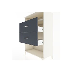 Hyperion Dolap Tek Raflı 2 Çekmeceli 88x44x134 Aytaşı-antrasit
