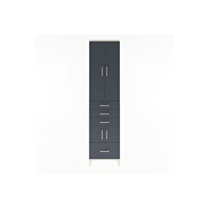 Arges Dolap 4 Raflı 4 Çekmeceli 4 Kapaklı 60x30x243 Aytaşı-antrasit