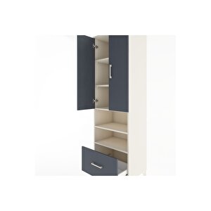 Hyperion Dolap 5 Raflı Tek Çekmeceli 2 Kapaklı 60x44x195 Aytaşı-antrasit