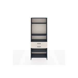 Arges Dolap 4 Raflı 2 Çekmeceli 88x30x221 Antrasit-aytaşı
