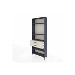 Arges Dolap 4 Raflı 2 Çekmeceli 88x30x221 Antrasit-aytaşı