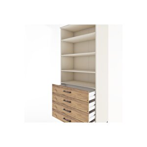 Hyperion Dolap 4 Raflı 4 Çekmeceli 88x44x195 Aytaşı-çam