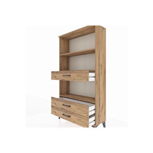 Arges Dolap 3 Raflı 3 Çekmeceli 88x30x163 Çam-çam