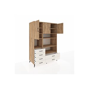 Kronos Dolap 9 Raflı 6 Çekmeceli 3 Kapaklı 132x59x195 Çam-çam/aytaşı