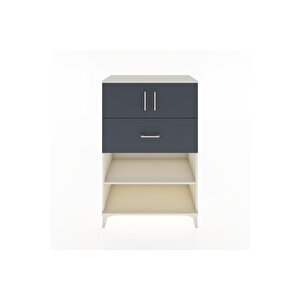 Hyperion Dolap 2 Raflı Tek Çekmeceli 2 Kapaklı 88x44x134 Aytaşı-antrasit