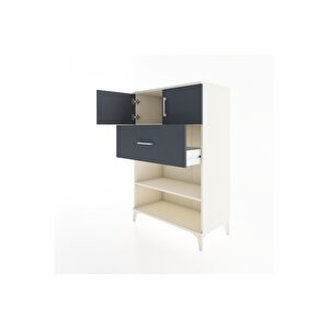 Hyperion Dolap 2 Raflı Tek Çekmeceli 2 Kapaklı 88x44x134 Aytaşı-antrasit