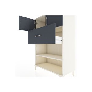 Hyperion Dolap 2 Raflı Tek Çekmeceli 2 Kapaklı 88x44x134 Aytaşı-antrasit