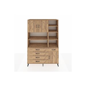 Hyperion Gardrop 9 Raflı 5 Çekmeceli 3 Kapaklı 132x44x195 Çam-çam