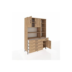 Hyperion Gardrop 9 Raflı 5 Çekmeceli 3 Kapaklı 132x44x195 Çam-çam