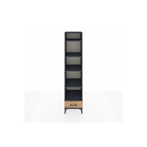 Hyperion Dolap 5 Raflı Tek Çekmeceli 44x44x195 Antrasit-çam