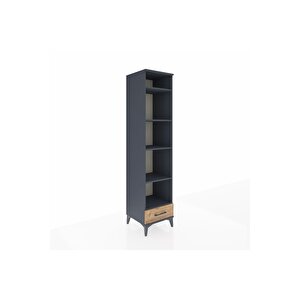 Hyperion Dolap 5 Raflı Tek Çekmeceli 44x44x195 Antrasit-çam
