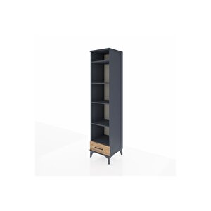 Hyperion Dolap 5 Raflı Tek Çekmeceli 44x44x195 Antrasit-çam
