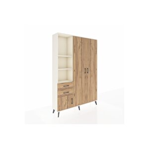 Arges Gardrop 5 Raflı 2 Çekmeceli Tek Askılı 132x30x195 Aytaşı-çam