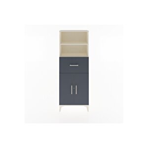 Arges Dolap 3 Raflı Tek Çekmeceli 2 Kapaklı 60x30x163 Aytaşı-antrasit