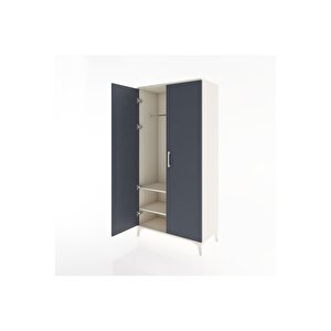Hyperion Dolap 2 Raflı 2 Kapaklı Tek Askılı 88x44x182 Aytaşı-antrasit
