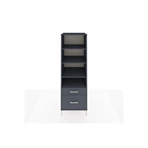 Kronos Dolap 4 Raflı 2 Çekmeceli 60x59x182 Antrasit-antrasit