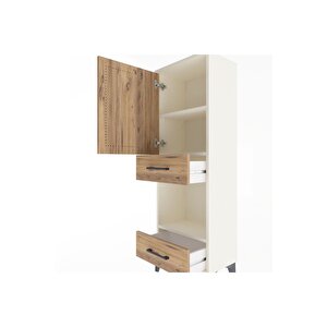 Arges Dolap 3 Raflı 2 Çekmeceli Tek Kapaklı 44x30x134 Aytaşı-çam