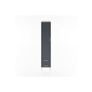 Hyperion Dolap 3 Raflı 2 Çekmeceli Tek Askılı 44x44x221 Aytaşı-antrasit