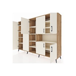 Hyperion Dolap 13 Raflı 7 Kapaklı 220x44x163 Çam-aytaşı