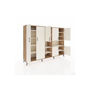 Hyperion Dolap 13 Raflı 7 Kapaklı 220x44x163 Çam-aytaşı