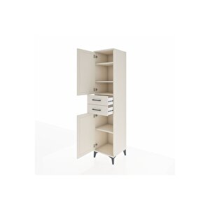 Hyperion Dolap 4 Raflı 2 Çekmeceli Tek Kapaklı 44x44x195 Aytaşı-aytaşı