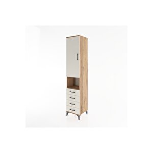 Hyperion Dolap 3 Raflı 4 Çekmeceli Tek Askılı 44x44x221 Çam-aytaşı