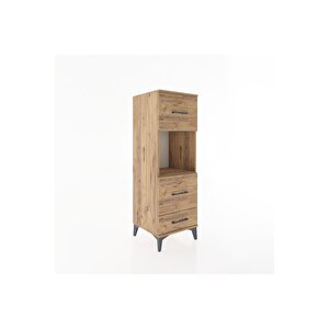 Hyperion Dolap Tek Raflı 3 Çekmeceli 44x44x134 Çam-çam