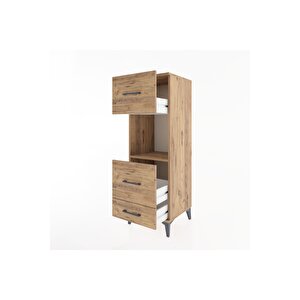 Hyperion Dolap Tek Raflı 3 Çekmeceli 44x44x134 Çam-çam