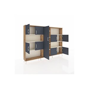 Arges Dolap 10 Raflı 9 Kapaklı 220x30x163 Çam-antrasit/aytaşı