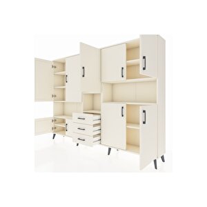 Arges Dolap 13 Raflı 3 Çekmeceli 9 Kapaklı 220x30x163 Aytaşı-aytaşı