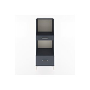 Hyperion Dolap 2 Raflı 2 Çekmeceli 60x44x163 Antrasit-antrasit