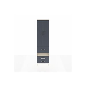 Arges Dolap 3 Raflı 3 Çekmeceli Tek Askılı 60x30x221 Aytaşı-antrasit