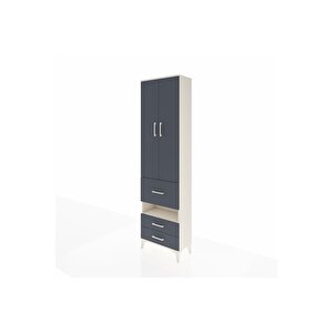 Arges Dolap 3 Raflı 3 Çekmeceli Tek Askılı 60x30x221 Aytaşı-antrasit