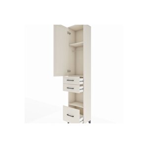 Arges Dolap 3 Raflı 3 Çekmeceli Tek Askılı 44x30x221 Aytaşı-aytaşı