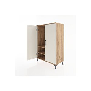 Hyperion Dolap 2 Raflı 2 Kapaklı Tek Askılı 88x44x134 Çam-aytaşı